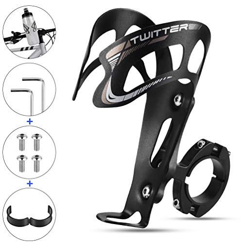 RUNACC Water Bottle Cages, Basic MTB Bike Bottle Holder Adjustable Bicycle Alloy Aluminum Lightweight Water Bottle Holder Cages Brackets Black