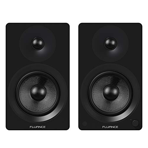 Fluance Ai60 High Performance Powered Two-Way 6.5" 2.0 Bookshelf Speakers with 100W Class D Amplifier for Turntable, PC, HDTV & Bluetooth aptX Wireless Music Streaming (Black Ash)