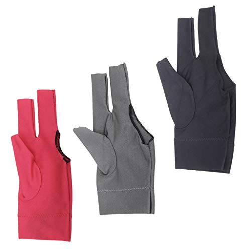 ButyYI Professional Billiard Glove Billiard Left Hand Three Finger Open Fingertip Glove Fit for Professioner (#1)