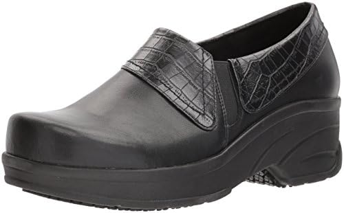 Easy Works Women's Assist Health Care Professional Shoe, Black/Crocodile, 6.5 W US