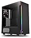 Thermaltake H200 Tempered Glass RGB Light Strip ATX Mid Tower Case with One 120mm Rear Fan Pre-Installed CA-1M3-00M1WN-00, Window, RGB