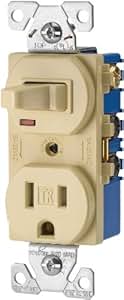 EATON Wiring TR274V 3-Wire Receptacle Combo Single-Pole ... single outlet switch wiring 