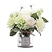 MISBEST Artificial Flowers with Vase,Faux Rose Dahlia Chrysanthemum in ins Style Vase, Faux Flower Arrangements for Home Decor Green