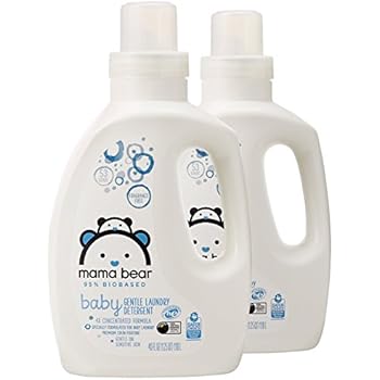 Amazon Brand - Mama Bear Gentle Baby Laundry Detergent, 95% Biobased, Fragrance Free, 40 Ounce (Pack of 2, 53 Loads Each)