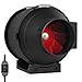 TerraBloom 4 Inch (100 mm) Inline Fan - 188 CFM Exhaust Duct Fan, Built-In Speed Controller, ETL Listed, Pre-Wired 6 FT Grounded Cord - For Use In Grow Tents With Carbon Filters, Fixtures, Attics