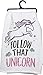 Primitives by Kathy 34217 LOL Made You Smile Dish Towel, Glitter Unicorn