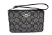 Coach Outline Signature Corner Zip Wristlet F58033 Black Smoke/Black