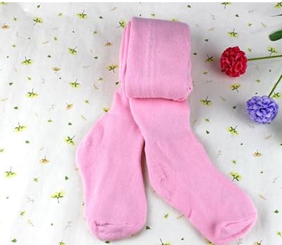 Embiofuels(TM) Autumn Pink White Ballet Dance Tights Baby Girls Children Terry Warm Pantyhose[ Pink M ]