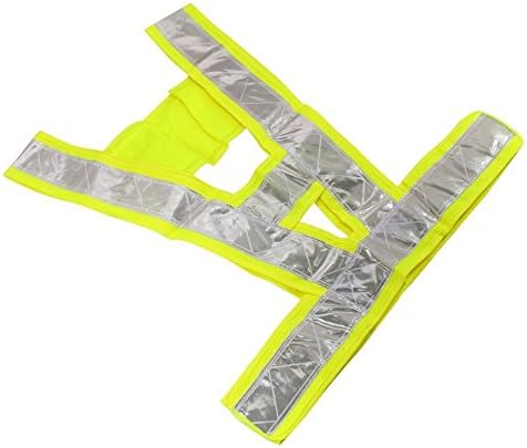 Teika Safety Vest with Wide Reflective Strips Visibility Security for Hiking Jogging Surveyor Traffic Crossing Guard Appropriate Lightweight and Breathable Mesh Equipment Gear Pack of 4 Pieces