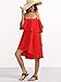 ROMWE Women's Off The Shoulder Ruffle Casual Loose Shift Dress red M