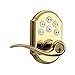 Kwikset 99110-007 SmartCode Electronic Lock with Tustin Lever Featuring SmartKey, Lifetime Polished Brass