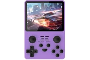 ASTARAMA Powkiddy RGB20S Handheld Arcade Game Console, 3.5 Inch Retro Video Game Console with 128G Card & 25000 Games, Open Source Game Player, Gift for Children(128G, Purple)