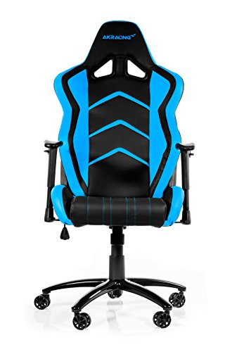 OpenWheeler AKRacing Racing Style Desk Office Gaming Chair with High Backrest, Recliner, Swivel, Tilt, Rocker and Seat Height Adjustment Mechanisms. PU Leather (Blue)