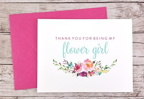 Thank You For Being My Flower Girl Card, Wedding Card, Flower Girl Thank You Card (FPS0021)
