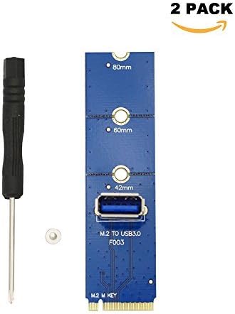 Leboo M.2 NGFF to USB3.0 PCI-E X16 Slot Adapter,Pci-E Converter Card Mining Riser Card 2280 2260 2242 M.2-M-Key (No Cable Needed)