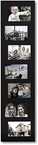 Homebeez Wooden Wall Hanging Collage Picture Photo Frames,7-Opening 4x6 Inch Photos,Black