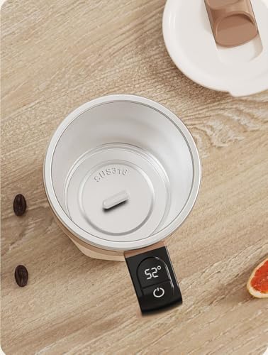 HULPPRE Automatic Self-Stirring Coffee Mug with Smart Temperature Control,400ml 316 Stainless Steel Electric Mixing Cup with Lip,Type-C Rechargeable,One-Touch Stirring for Coffee,Milk,Protein Powder