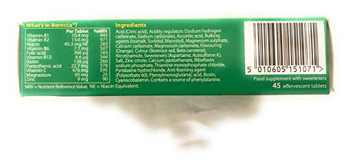 Berocca Orange Effervescent Tablets 15-Count (Pack of 3)