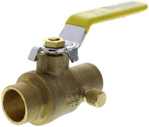 3/4" Sweat Full Port Forged Brass Ball Valve w/ Bleeder (Lead Free), Pack of 3