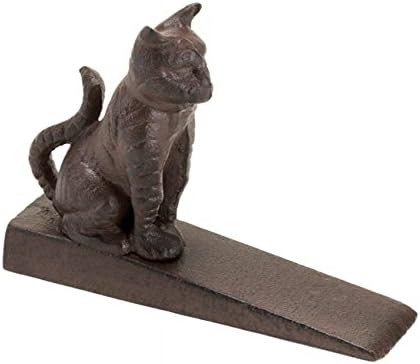 This cast iron kitty is sitting pretty while holding the door open for you!