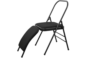 Folding Yoga Chair for Adults, Curved Chaise Lounge Chair for Yoga, Heavy-Duty Meditation and Exercise Chair with Detachable 