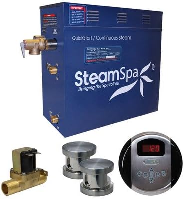 Steam Spa OA1050BN-A Oasis 10.5 KW Quick Start Acu-Steam Bath Generator Package with Built-In Auto Drain, Brushed Nickel