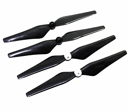 abcGoodefg 2Pairs 9450 Self-Tightening Propeller Carbon Fiber Propellers Blade for DJI Phantom 2 Phantom 3 (Silver + Black)