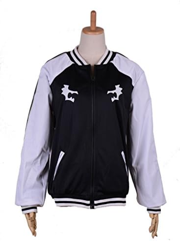 RedCoser Unisex Black Sport Jacket with White Sleeves - L (Female L/Male M)