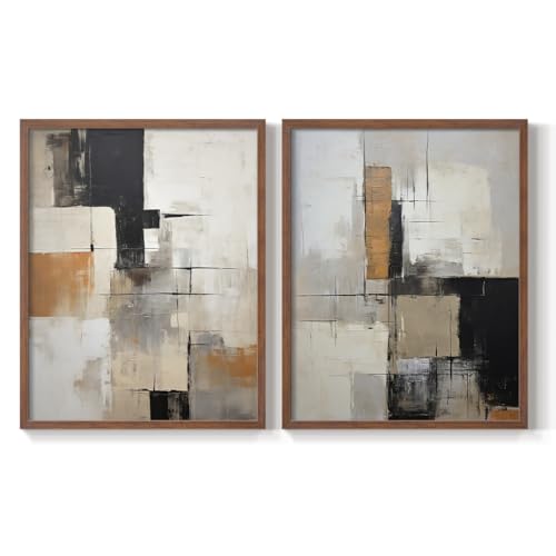 Renditions Gallery Set of 2 Peel & Stick Framed Prints, Modern Abstract Wall Ar…