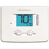 Braeburn 1020NC Thermostat, Non-Programmable, 1H/1C