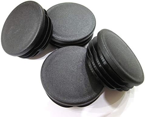 4pcs Pack: 2 1/2 Inch Round Black Plastic End Cap (for Hole Size from 2 1/4 to 2 3/8 inches), Cover for Steel Fence Post, Furniture Finishing Plug
