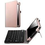 Fintie Keyboard Case for Samsung Galaxy Tab E 8.0, Slim Fit Folio PU Leather Case with Detachable Magnetical Bluetooth Keyboard for Galaxy Tab E 32GB SM-T378/Tab E 8.0 SM-T375/T377, Rose Gold