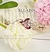 Sllaiss Rose Gold Plated Pink Crystal Cuff Bangle Bracelets for Women Birthday Jewelry Gift for Her Made with Swarovski Crystals