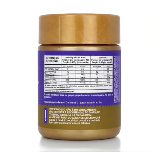 120 cápsulas Metilcobalamina B12 + Metilfolato Ácido Fólico + Vitamina B6 + Vit E + TCM Lipossomal Alta Absorção