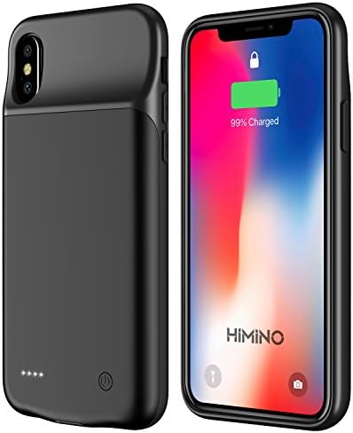 iPhone X Battery Case-Support Lighting Port Headphone, Himino 3200mAh Extended Battery Charger Case [Built-in Magnet] Portable Rechargeable Power Bank Battery Charging Case for iPhone X