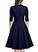 MissMay Women's Retro Large Lapel Neck Half Sleeve Elegant Swing Dress
