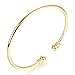 OPK Jewelry 18k Gold Plated Charm Cuff Bangle Bracelet with Bell 7.28