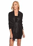 Simlu Wrap Scarf Pashmina Shawls and Wraps, Silky Wedding Scarf Stole for Women One Size Black