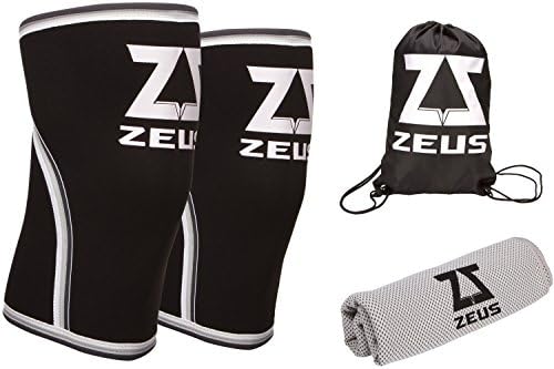 Knee Sleeve - Pair Of 7 mm Knee Brace FREE Gym Bag &amp; PVA Towel – Neoprene Knee Sleeves For Men &amp; Women - Best Knee Support - Knee braces for Running, CrossFit, Weightlifting, Powerlifting, Fitness