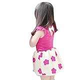 Weixinbuy Kids Girl Sleeveless Flower Princess Party Dress Rose XL