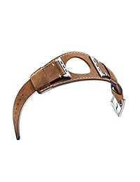 Coobes Compatible con Apple Watch Band 1.732 in 1.654 in Hombres Mujeres Brazalete de cuero genuino Sport Correa de Reemplazo Compatible para iWatch Series 4 3 2 1