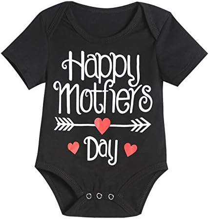Giwawa Outfit Set Baby Boy Happy Mother's Day Bodysuit with Hat
