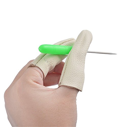 Barhunkft(TM) 2pcs Leather Finger Cots Felting Needle Tool for Finger Thimble Cover Protection