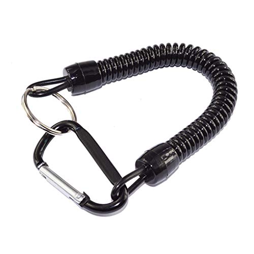 Fishing Retractable Lanyard Plastic Accessory Coiled Tether with Carabiner Fishing Safety Rope Tool Stevlogs