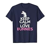 Bunny Shirt Girls Women KEEP CALM LOVE BUNNIES Tee Mom Gift