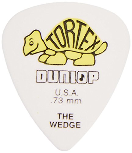 Dunlop 424R.73 Tortex Wedge, White/Yellow, .73mm, 72/Bag