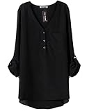 Najia Symbol Womens Summer Casual Long Sleeve Sheer Chiffon Shirts