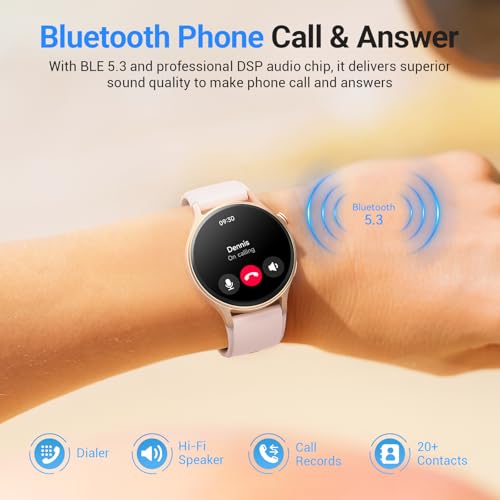 Fitpolo Smart Watch for Women,1.3" AMOLED Touchscreen Fitness Tracker, Make/Answer Calls, Heart Rate SpO2 Monitor, 3ATM Waterproof, Sleep & Activity Tracking Smartwatch for Android Phones iPhone
