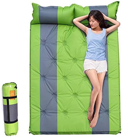 2人用エア マット キャンプマット キャンピングマット サイズ 連結可能 枕付き 厚い 希少 自動膨張式 折りたたみ 軽量 キャンプ テント泊 携帯便利 アウ 車中泊 耐水加工 防災用品 山登り 水洗い可能