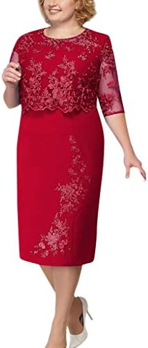 Clearance! Women's Plus Size Floral Lace Formal Work Pencil Dress Elegant Evening Party Cocktail Midi Dresses